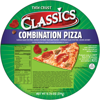 Classics by Palermo's® Combination Thin Crust Pizza 11.24 oz. Wrapper