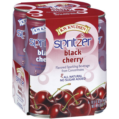 R.W. Knudsen Black Cherry Sparkling Beverage 10.5 Oz Spritzer 4 Ct Cans