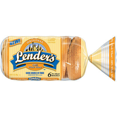 Lender's Frozen Original 100% Whole Wheat 6 Ct Bagels 12 Oz Bag