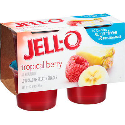 JELL-O Tropical Berry Low Calorie Gelatin Snacks