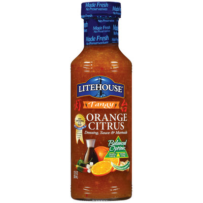 Litehouse Tangy Orange Citrus Dressing Sauce & Marinade 12 Fl Oz Glass Bottle