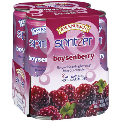 R.W. Knudsen Boysenberry Sparkling Beverage 10.5 Oz Spitzer 4 Ct Cans