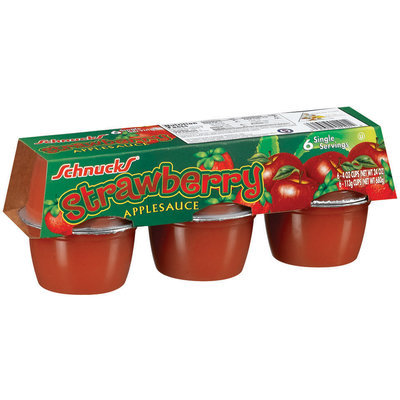 Schnucks Strawberry Applesauce 6 Ct Cups