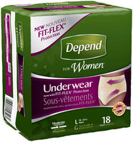 Depend® for Women Moderate Absorbency L Underwear 18 ct Pack