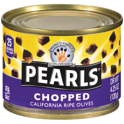 PEARLS Chopped Ripe Black Olives 4.25 OZ CAN
