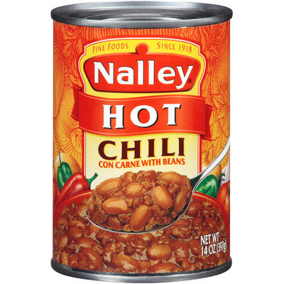 Nalley® Hot Chili con Carne with Beans 14 oz. Can