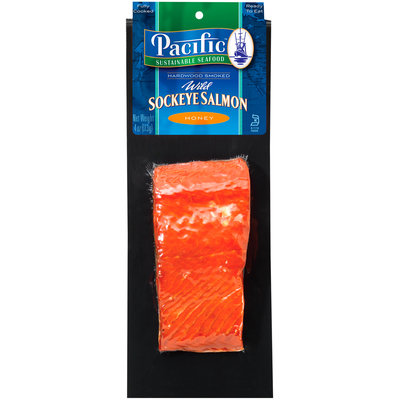 Pacific Sustainable Seafood™ Honey Hardwood Smoked Wild Sockeye Salmon 4 oz. Pack