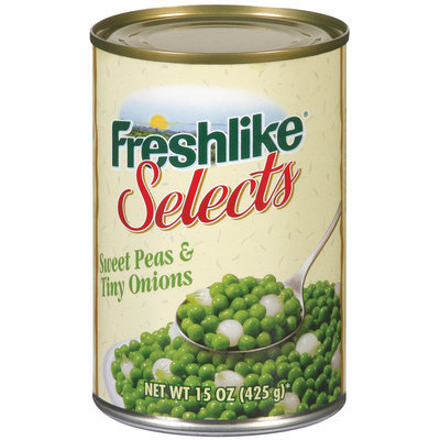 Freshlike Selects Sweet & Onions Tiny Peas 15 Oz Can