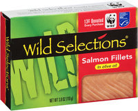 Wild Selections® Salmon Fillets in Olive Oil 3.8 oz. Box