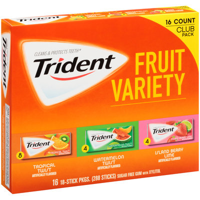 Trident Sugar Free Gum with Xylitol Fruit Variety
