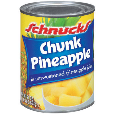 Schnucks In Unsweetened Pineapple Juice Chunk Pineapple 20 Oz Can