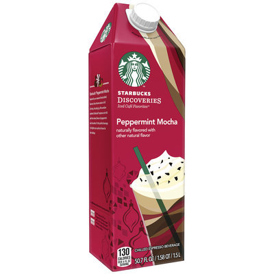 Starbucks Discoveries Peppermint Mocha Chilled Espresso Beverage 50.7 fl. oz. Carton
