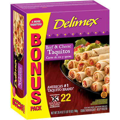 Delimex® Beef & Cheese Taquitos 26.4 oz. Box