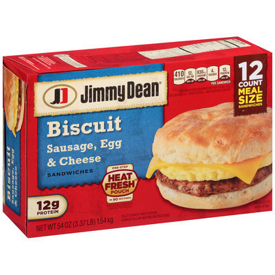 Jimmy Dean® Sausage, Egg & Cheese Biscuit Sandwiches 12 ct Box