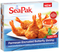 SeaPak® Shrimp & Seafood Co. Parmesan Encrusted Butterfly Shrimp Family Size 18 oz. Box