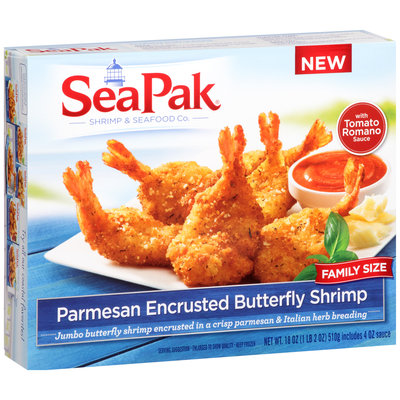 SeaPak® Shrimp & Seafood Co. Parmesan Encrusted Butterfly Shrimp Family Size 18 oz. Box