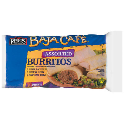 Baja Cafe Assorted Bean & Cheese/Beef & Bean/Hot Beef 18 Ct Burritos 90 Oz Bag