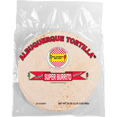 Albuquerque Tortilla™ Super Burrito Flour Tortillas 34 oz Bag