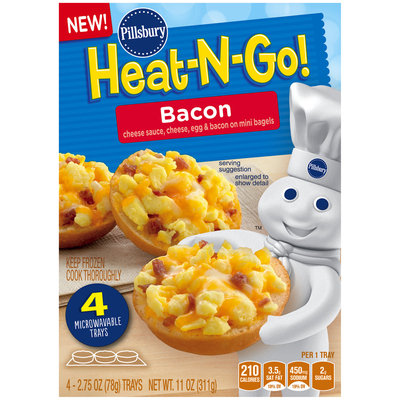 Pillsbury® Heat-N-Go! Bacon Mini Bagels 4-2.75 oz. Trays