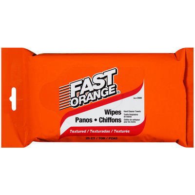 Fast Orange® Wipes Textured Hand Cleaner Towels 25 ct Pack