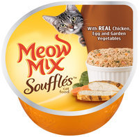 Meow Mix Souffles with Real Chicken, Egg and Garden Vegetables Wet Cat Food, 2.75-Ounce Cup