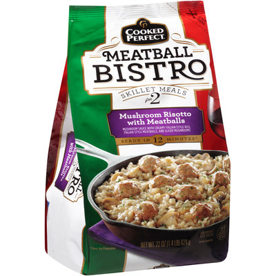 Cooked Perfect® Meatball Bistro Mushroom Risotto with Meatballs 22 oz. Bag