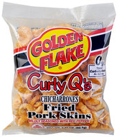 Golden Flake® Curly Q's™ Chicharrones Mildly Seasoned with Red Pepper Fried Pork Skins 3.25 oz. Bag