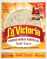 La Victoria® Whole Wheat Soft Taco Tortillas 16 oz. Bag