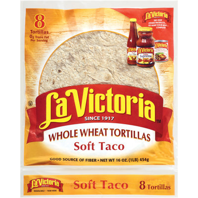 La Victoria® Whole Wheat Soft Taco Tortillas 16 oz. Bag
