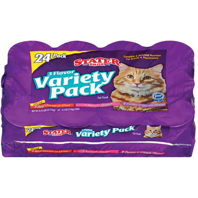 Stater Bros. 3 Flavor Variety Pack 5.5 Oz Cat Food 24 Ct Wrapper