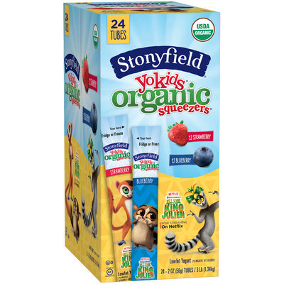 Stonyfield Yokids® Strawberry & Blueberry Organic Squeezers® Lowfat Yogurt 24-2 oz. Tubes