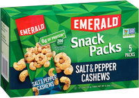 Emerald® Salt & Pepper Cashews Snack Packs 5-1.25 oz. Tubes