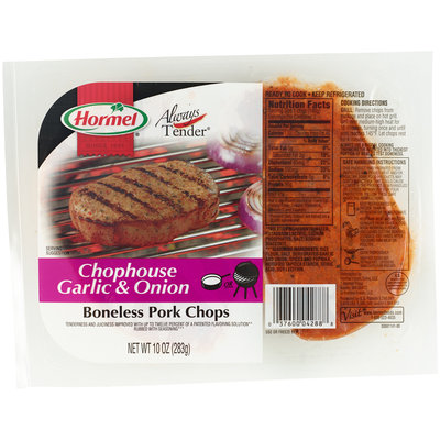 Hormel® Always Tender® Chophouse Garlic & Onion Boneless Pork Chops 10 oz. Pack