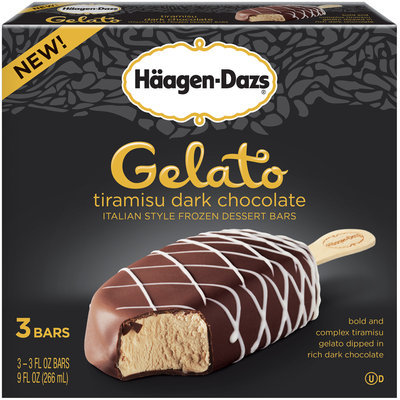 Haagen-Dazs Gelato Tiramisu Dark Chocolate Italian Style Frozen Dessert Bars