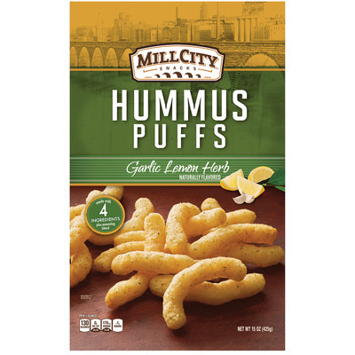 Mill City Snacks Garlic Lemon Herb Hummus Puffs 15 oz. Bag