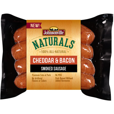 Johnsonville Naturals Cheddar & Bacon Smoked Sausage 12oz pkg (102539)
