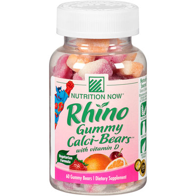 Nutrition Now® Rhino Gummy Calci-Bears™ with Vitamin D 60 ct. Plastic Bottle