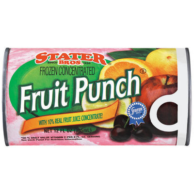 Stater Bros. Fruit Punch Frozen Concentrate Juice 12 Oz Can