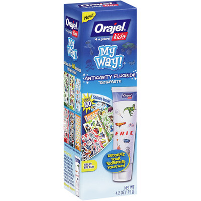 Orajel® Kids My Way!® Fruit Splash Anticavity Fluoride Toothpaste 4.2 oz. Box