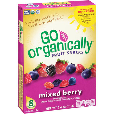 Go Organically® Mixed Berry Fruit Snacks 8 ct Box