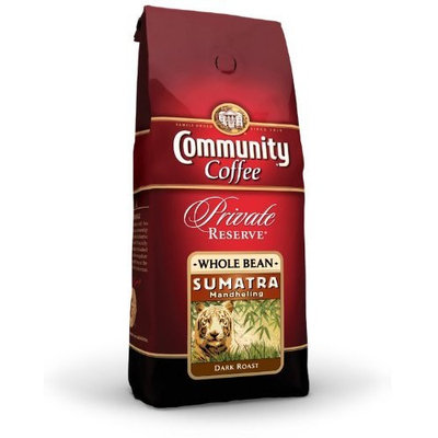 Community Coffee Private Reserve Whole Bean Coffee, Dark Roast, Sumatra, 12-Ounce Bags (Pack of 3)