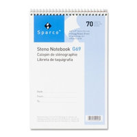 Sparco Steno Notebook, Gregg Ruled, 70 Sheets, 6 x 9 Inches, Green (SPRG69)