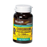 3 Pack Special of MASON NATURAL CHROMIUM PICOLINATE 200MCG TABLETS 100 per bottle