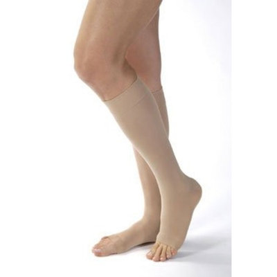 Jobst Women's Opaque 15-20 mmHg Open Toe Knee High Support Stocking Size: Large, Color: Natural