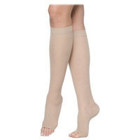 Sigvaris 770 Truly Transparent 20-30 mmHg Women's Open Toe Knee High Sock Size: Large Short, Color: Suntan 36