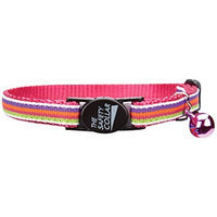 Savvy Tabby Nylon with Ribbon Cat Collar, Pink Stripe