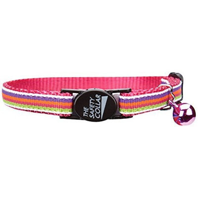 Savvy Tabby Nylon with Ribbon Cat Collar, Pink Stripe