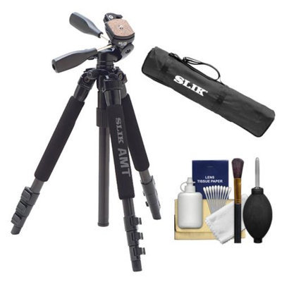 Slik 340 DX Pro Series Black Tripod 3Way Pan/Tilt Head & Quick Release with Tripod Case + Cleaning Kit