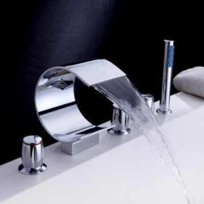 Arthx Waterfall Tub Faucet with Hand Shower (Curved Shape Design)