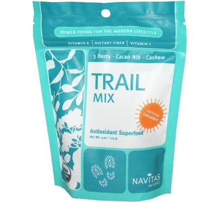 Navitas Naturals Organic Trail Mix Blend 3 Berry Cacao Nibs and Cashews -- 4 oz